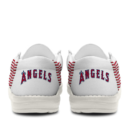 LIMITED EDITION - NEW CUSTOMIZED MLB27 LAA LOS ANGELES ANGELS LOAFER SHOES