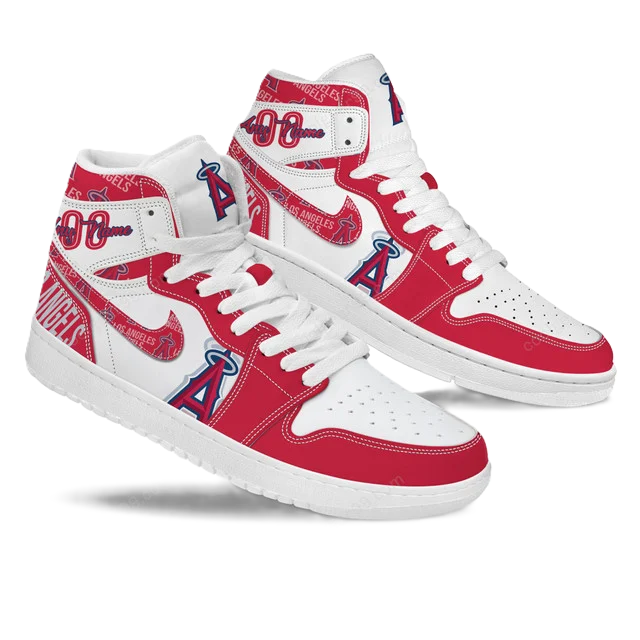 LIMITED EDITION - NEW CUSTOMIZED MLB27 LA ANGELS AIR JORDAN SNEAKERS