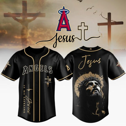 LIMITED EDITION - NEW CUSTOMIZED MLB27 LAA LOS ANGELES ANGELS x JESUS CHRIST JERSEY