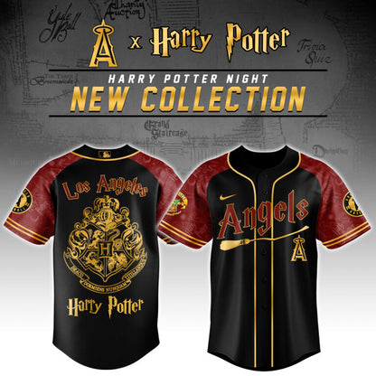LIMITED EDITION - NEW CUSTOMIZED MLB27 LA ANGELS x HARRY POTTER BASEBALL JERSEY & CAP