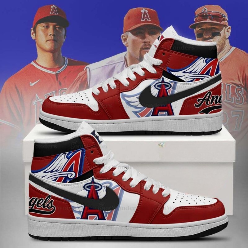 LIMITED EDITION - NEW CUSTOMIZED MLB27 LAA LOS ANGELES ANGELS AIR JORDAN SNEAKERS