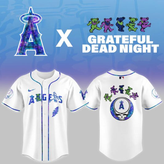 LIMITED EDITION - NEW CUSTOMIZED MLB27 LA ANGELS x GRATEFUL DEAD BASEBALL JERSEY