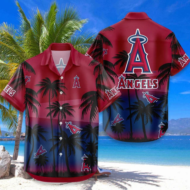LIMITED EDITION - NEW CUSTOMIZED MLB27 LAA LOS ANGELES ANGELS UNISEX HAWAIIAN SHIRT & SHORTS SET