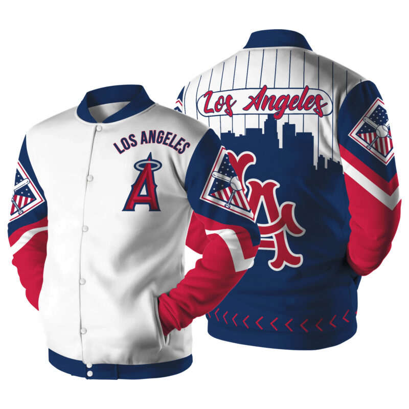 LIMITED EDITION - NEW CUSTOMIZED MLB27 LA ANGELS SATIN VARSITY & BASEBALL JACKET