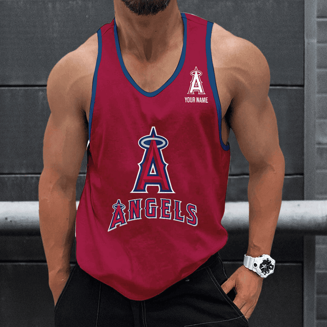 LIMITED EDITION - NEW CUSTOMIZED MLB27 LOS ANGELES ANGELS UNISEX TANK TOP