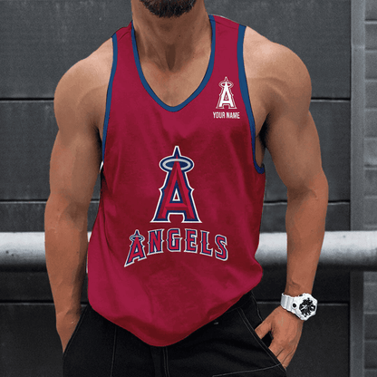 LIMITED EDITION - NEW CUSTOMIZED MLB27 LOS ANGELES ANGELS UNISEX TANK TOP