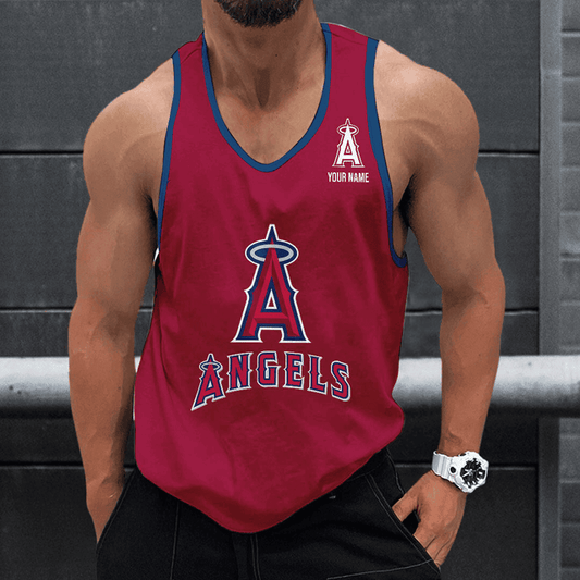 LIMITED EDITION - NEW CUSTOMIZED MLB27 LOS ANGELES ANGELS UNISEX TANK TOP