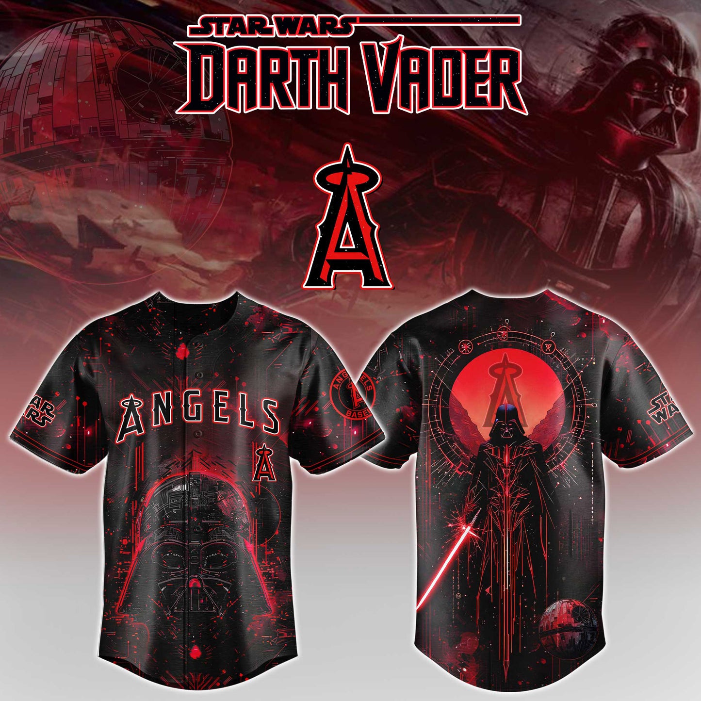 LIMITED EDITION - NEW CUSTOMIZED MLB27 LAA LOS ANGELES ANGELS x STAR WARS BASEBALL JERSEY