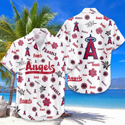 LIMITED EDITION - NEW CUSTOMIZED MLB27 LAA LOS ANGELES ANGELS UNISEX HAWAIIAN SHIRT & SHORTS SET