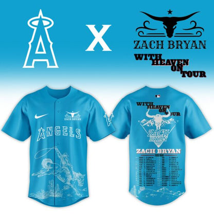 LIMITED EDITION - NEW CUSTOMIZED MLB27 LAA LOS ANGELES ANGELS x ZACH BRYAN BASEBALL JERSEY & CAP