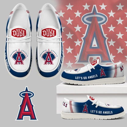 LIMITED EDITION - NEW CUSTOMIZED MLB27 LAA LOS ANGELES ANGELS LOAFER SHOES