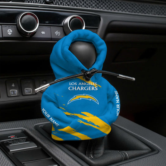 LIMITED EDITION - NEW CUSTOMIZED NFL09 LAC LOS ANGELES CHARGERS CAR HOODIE SHIFT KNOB COVER