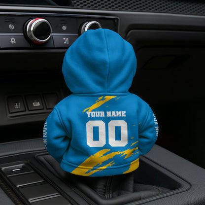 LIMITED EDITION - NEW CUSTOMIZED NFL09 LAC LOS ANGELES CHARGERS CAR HOODIE SHIFT KNOB COVER