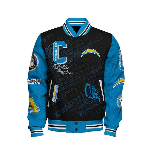 LIMITED EDITION - NEW CUSTOMIZED NFL09 LAC LOS ANGELES CHARGERS SATIN VARSITY JACKET & BASEBALL JACKET