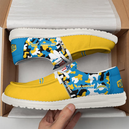LIMITED EDITION - NEW CUSTOMIZED NFL09 LAC LOS ANGELES CHARGERS LOAFER SHOES