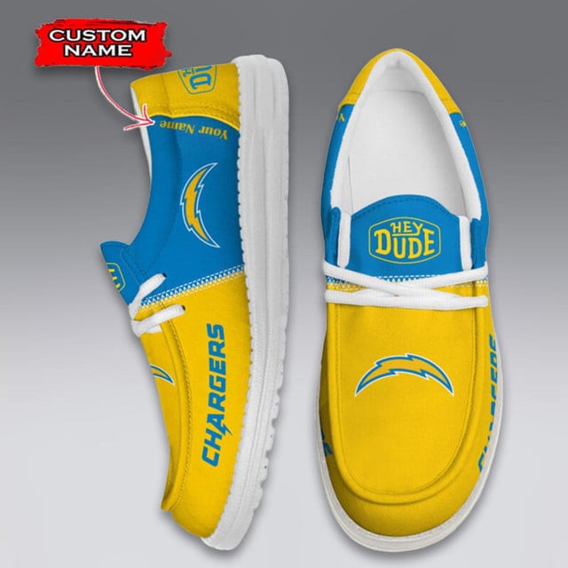 LIMITED EDITION - NEW CUSTOMIZED NFL09 LAC LOS ANGELES CHARGERS LOAFER SHOES