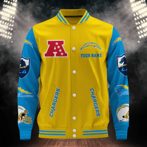 LIMITED EDITION - NEW CUSTOMIZED NFL09 LAC LOS ANGELES CHARGERS BASEBALL JACKET