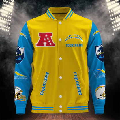 LIMITED EDITION - NEW CUSTOMIZED NFL09 LAC LOS ANGELES CHARGERS BASEBALL JACKET