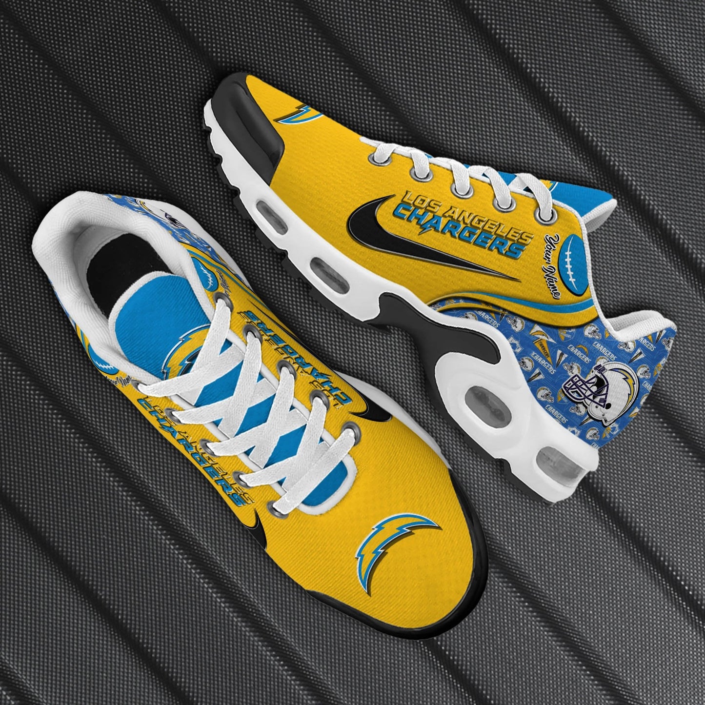 LIMITED EDITION - NEW CUSTOMIZED NFL09 LAC LOS ANGELES CHARGERS UNISEX AIR MAX PLUS SNEAKERS