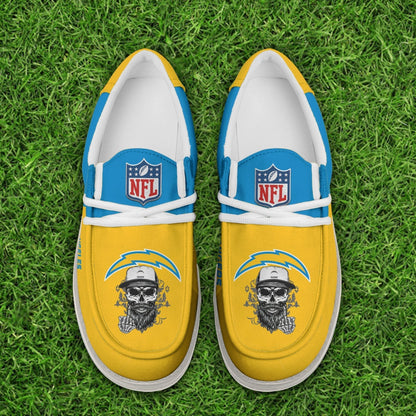 LIMITED EDITION - NEW CUSTOMIZED NFL09 LAC LOS ANGELES CHARGERS LOAFER SHOES