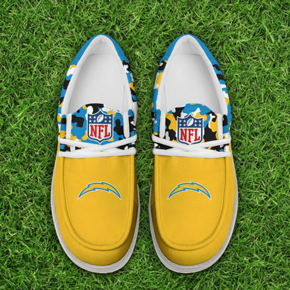 LIMITED EDITION - NEW CUSTOMIZED NFL09 LAC LOS ANGELES CHARGERS LOAFER SHOES