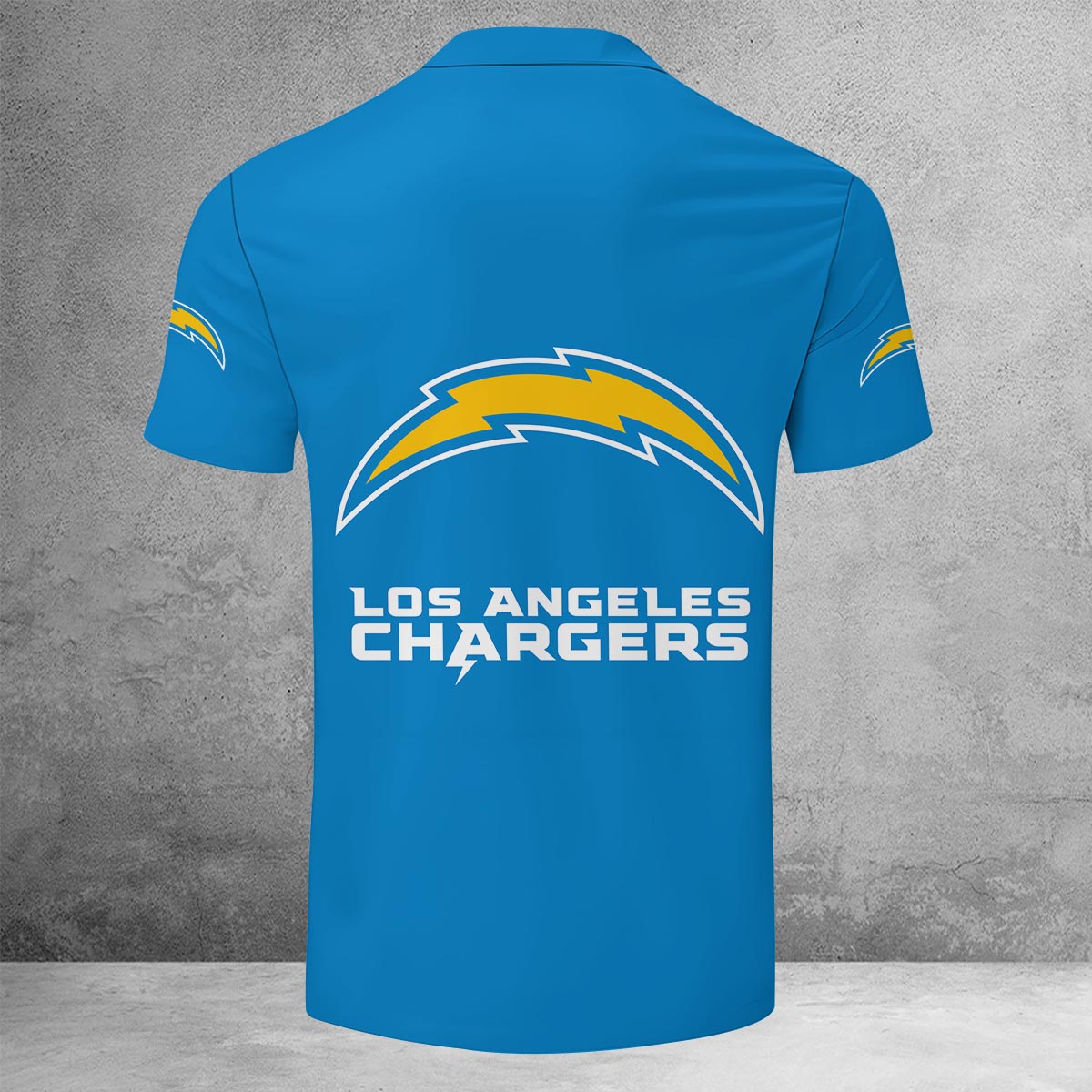 LIMITED EDITION - NEW CUSTOMIZED NFL09 LAC LOS ANGELES CHARGERS ZIP POLO SHIRT