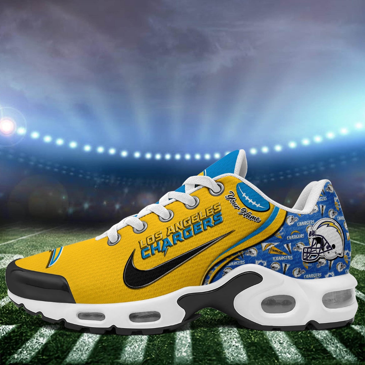 LIMITED EDITION - NEW CUSTOMIZED NFL09 LAC LOS ANGELES CHARGERS UNISEX AIR MAX PLUS SNEAKERS
