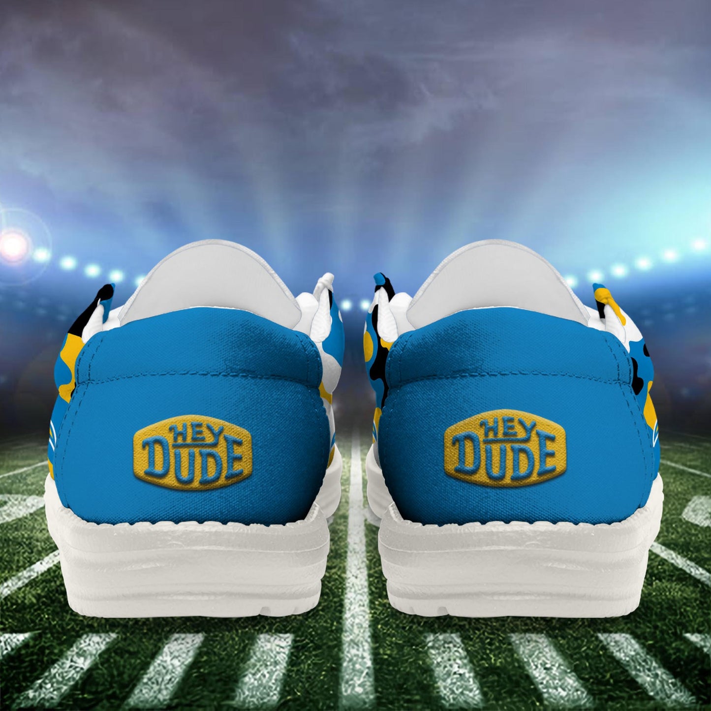 LIMITED EDITION - NEW CUSTOMIZED NFL09 LAC LOS ANGELES CHARGERS LOAFER SHOES