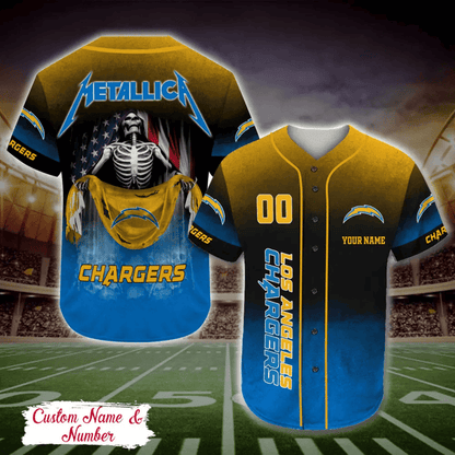 LIMITED EDITION - NEW CUSTOMIZED NFL09 LAC LOS ANGELES CHARGERS BASEBALL JERSEY