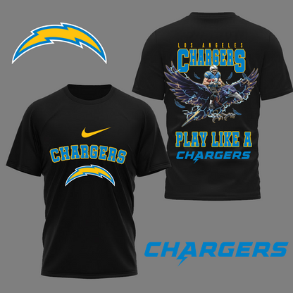 LIMITED EDITION - NEW CUSTOMIZED NFL09 LAC LOS ANGELES CHARGERS NATION GEAR 3D SHIRT