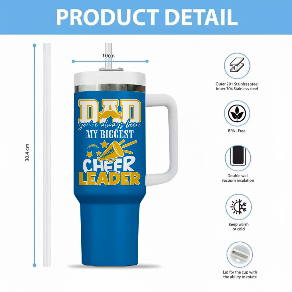 LIMITED EDITION - NEW CUSTOMIZED 09 LAC LOS ANGELES CHARGERS 40oz TUMBLER