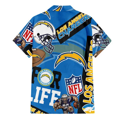 LIMITED EDITION - NEW CUSTOMIZED NFL09 LAC LOS ANGELES CHARGERS UNISEX HAWAIIAN SHIRT & SHORTS SET