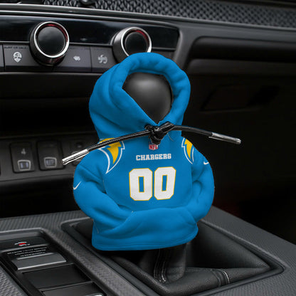 LIMITED EDITION - NEW CUSTOMIZED NFL09 LAC LOS ANGELES CHARGERS AUTOMOTIVE HOODIE SHIFT KNOB COVER