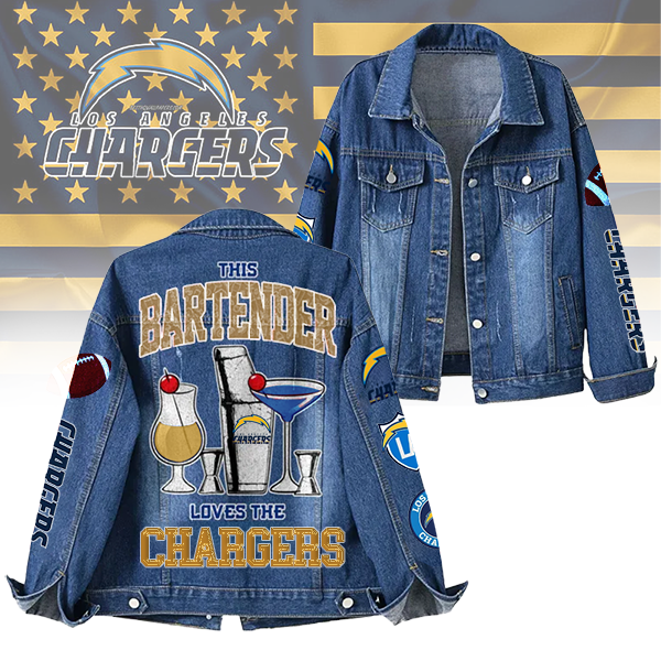 LIMITED EDITION - NEW CUSTOMIZED NFL09 LAC LOS ANGELES CHARGERS DENIM JACKET