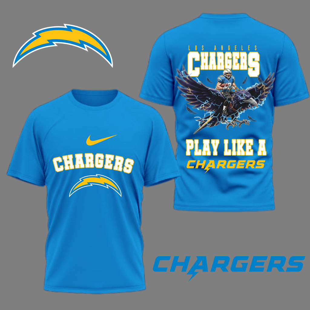 LIMITED EDITION - NEW CUSTOMIZED NFL09 LAC LOS ANGELES CHARGERS NATION GEAR 3D SHIRT