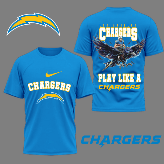 LIMITED EDITION - NEW CUSTOMIZED NFL09 LAC LOS ANGELES CHARGERS NATION GEAR 3D SHIRT