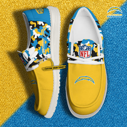 LIMITED EDITION - NEW CUSTOMIZED NFL09 LAC LOS ANGELES CHARGERS LOAFER SHOES