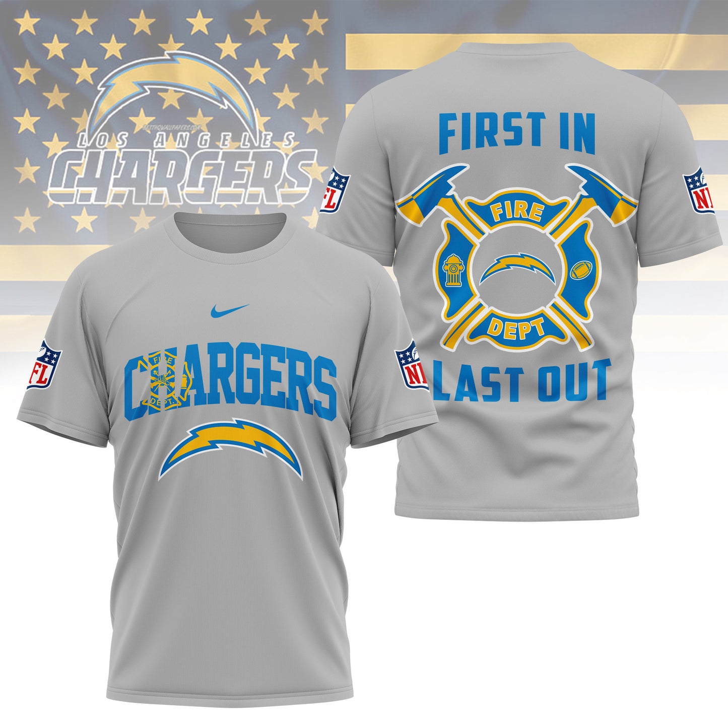 LIMITED EDITION - NEW CUSTOMIZED NFL09 LAC LOS ANGELES CHARGERS T-SHIRT | MULTIPLE COLORS AVAILABLE
