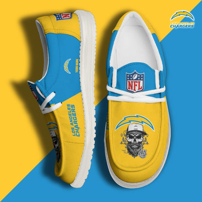 LIMITED EDITION - NEW CUSTOMIZED NFL09 LAC LOS ANGELES CHARGERS LOAFER SHOES