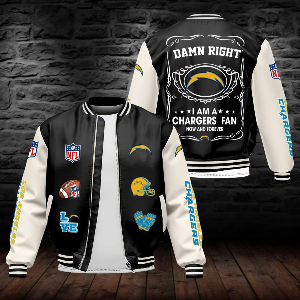 LIMITED EDITION - NEW CUSTOMIZED NFL09 LAC LOS ANGELES CHARGERS LEATHER BOMBER JACKET
