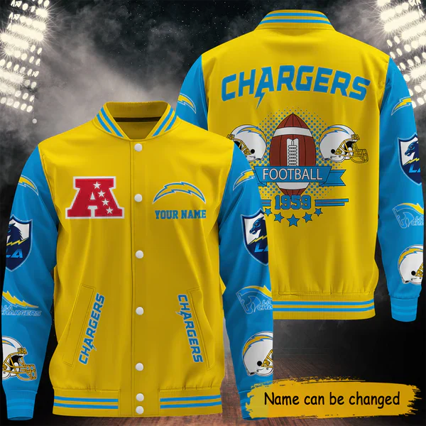 LIMITED EDITION - NEW CUSTOMIZED NFL09 LAC LOS ANGELES CHARGERS BASEBALL JACKET