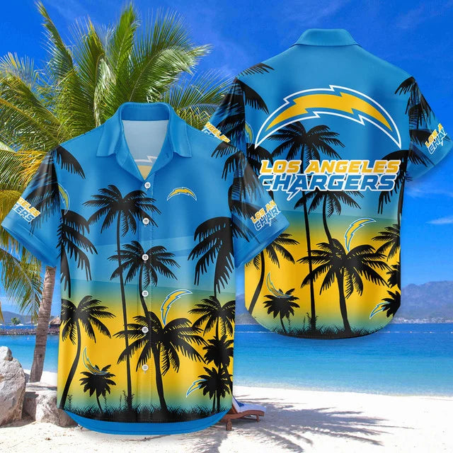 LIMITED EDITION - NEW CUSTOMIZED NFL09 LAC LOS ANGELES CHARGERS UNISEX HAWAIIAN SHIRT & SHORTS SET