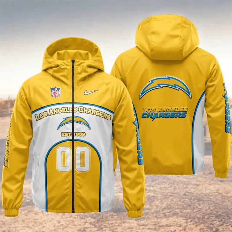 LIMITED EDITION - NEW CUSTOMIZED NFL09 LAC LOS ANGELES CHARGERS WINDBREAKER JACKET