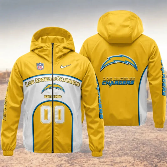 LIMITED EDITION - NEW CUSTOMIZED NFL09 LAC LOS ANGELES CHARGERS WINDBREAKER JACKET
