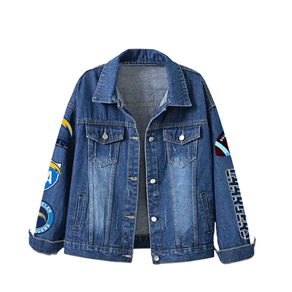 LIMITED EDITION - NEW CUSTOMIZED NFL09 LAC LOS ANGELES CHARGERS DENIM JACKET