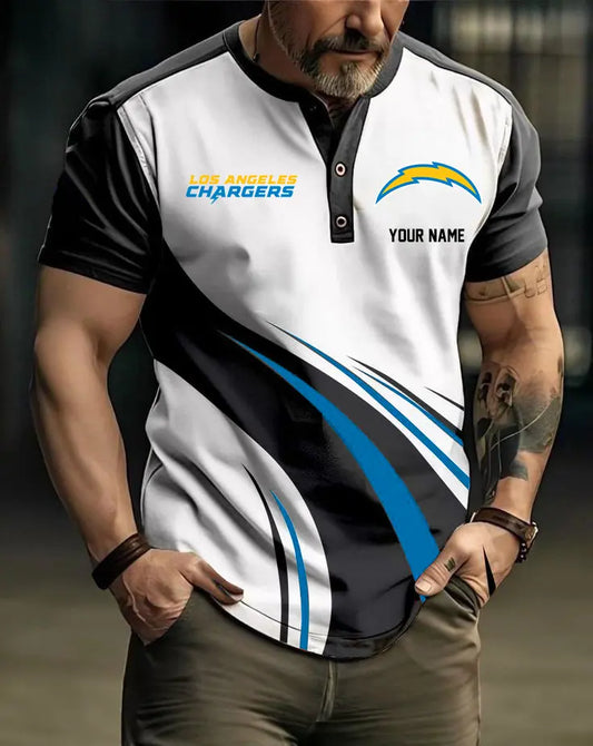 LIMITED EDITION - NEW CUSTOMIZED NFL09 LAC LOS ANGELES CHARGERS POLO SHIRT