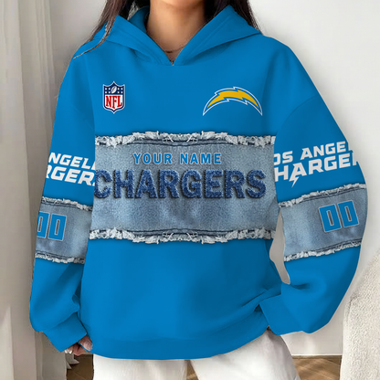 LIMITED EDITION - NEW CUSTOMIZED NFL09 LAC LOS ANGELES CHARGERS UNISEX HOODIE