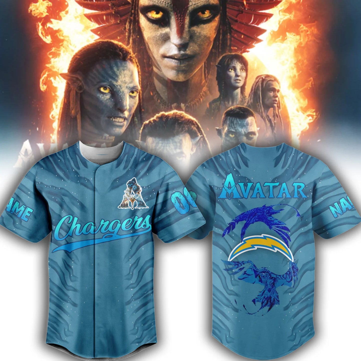 LIMITED EDITION - NEW CUSTOMIZED NFL09 LAC LOS ANGELES CHARGERS BASEBALL JERSEY