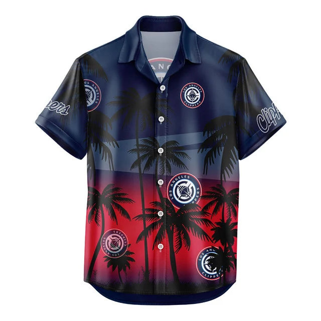 LIMITED EDITION - NEW CUSTOMIZED NBA10 LCL LOS ANGELES CLIPPERS UNISEX HAWAIIAN SHIRT & SHORTS SET