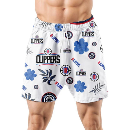 LIMITED EDITION - NEW CUSTOMIZED NBA10 LCL LOS ANGELES CLIPPERS UNISEX HAWAIIAN SHIRT & SHORTS SET